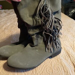 Gray short boots